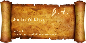 Jurin Attila névjegykártya
